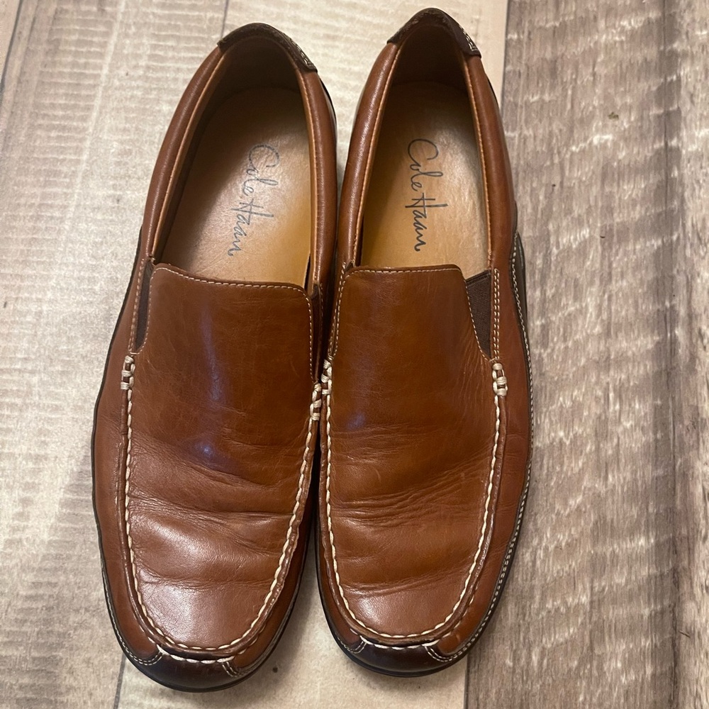 Cole Haan Brown Leather Slip-On Loafers